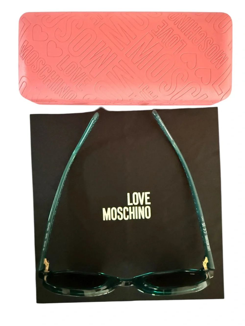 NWOT Love Moschino Green Geometric Frame Sunglasses